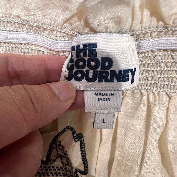 The Good Journey Light Beige and Black Maxi Dress with Stretch Top Sz L- NWT - Picture 4 of 11